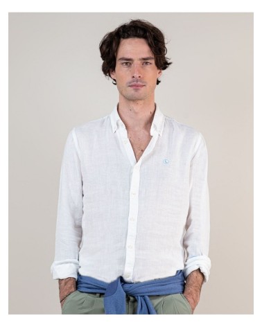 Camisa El Ganso Lino Garment Dyed Blanco