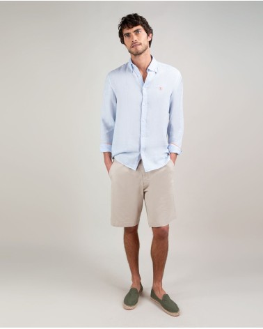 Camisa El Ganso Lino Garment Dyed Celeste