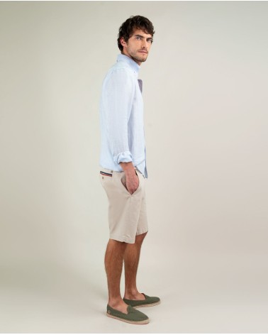 Camisa El Ganso Lino Garment Dyed Celeste