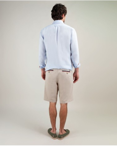 Camisa El Ganso Lino Garment Dyed Celeste