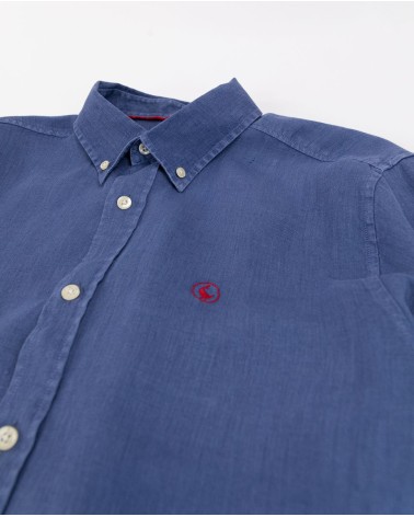 Camisa El Ganso Lino Garment Dyed AzulMarino